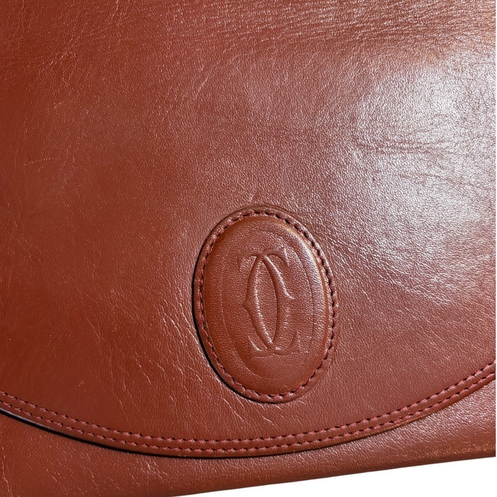 Cartier Bordeaux Leather Clutch Wallet Burgundy Vintage with Certificate - Picture 3 of 15